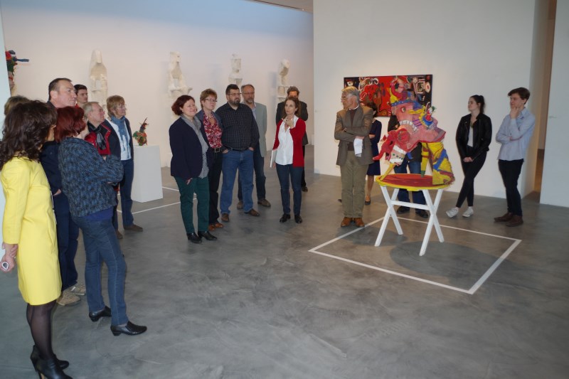 Besuch des SPD-Stadtrates, Mitglieder und SPD-Kreistagsfraktion der Ausstellung WIR & SPUR im L. Fischer Museum Neumarkt