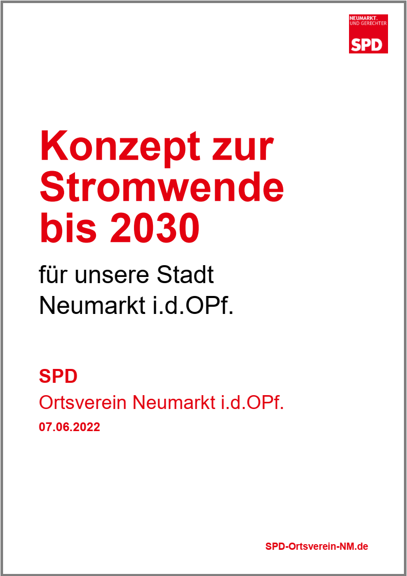 Titelseite des Konzepts zur Stromwende bis 2030 für unsere Stadt Neumarkt i.d.OPf.